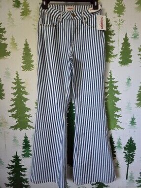 Wrangler Blue and White Striped Flare Jeans
